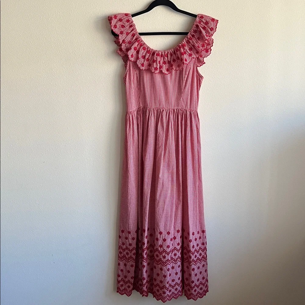 Doen Liesel Dress Cerise Paris Gingham - Picture 3 of 5